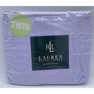 NOS Vintage Ralph Lauren Flat Sheet Twin Size Periwinkle